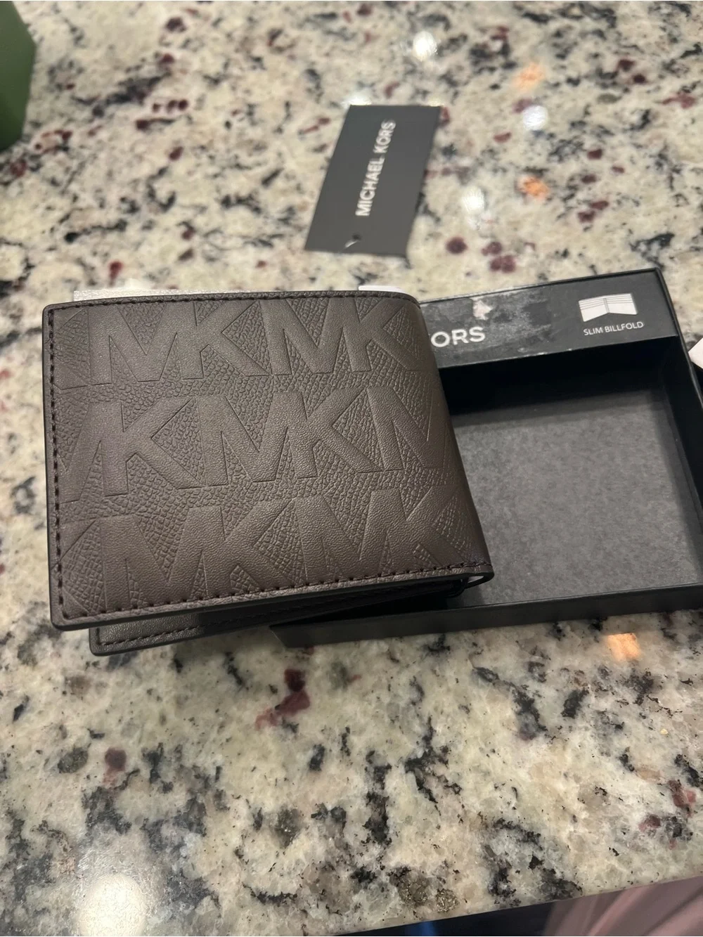 Michael Kors Men's Brown Logo Bifold Wallet with Credit Card Slots
